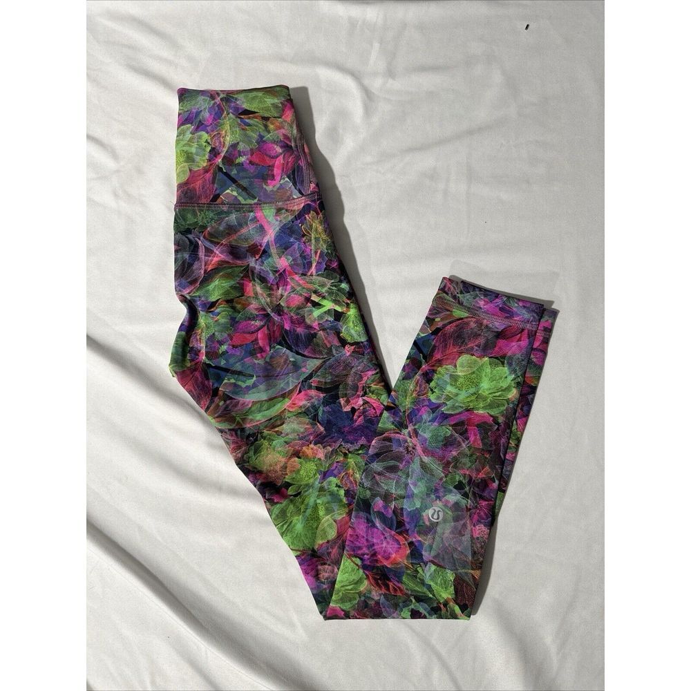 NEW Lululemon [ 2 ] Wunder Train High-Rise Tight 25" Vivid Floral‎ Tone #6362